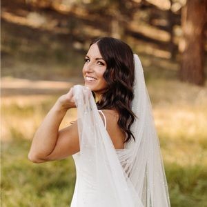 Untamed Petals Oyster Pearl Veil (cathedral length)